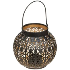 LANTERNE METAL RONDE AJOUREE D.15CM