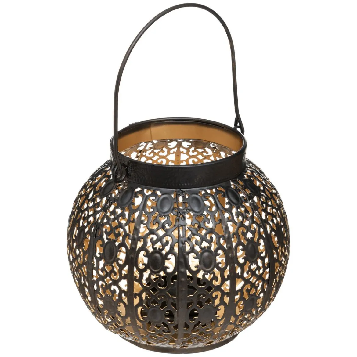 LANTERNE METAL RONDE AJOUREE D.15CM