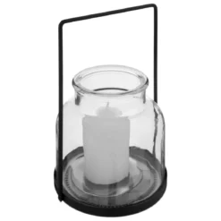 LANTERNE METAL VERRE CAFE BORDELAIS H.20CM