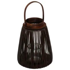 LANTERNE NATUREL HOPIA MARRON H.31CM