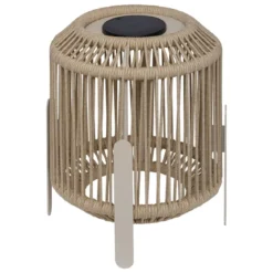 LANTERNE SOLAIRE CORDE LINY RECHARGEABLE USBC ARGILE H.36CM