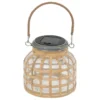LANTERNE SOLAIRE NIKY VERRE ROTIN H.12CM