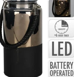LANTERNE VERRE LED NOIRE