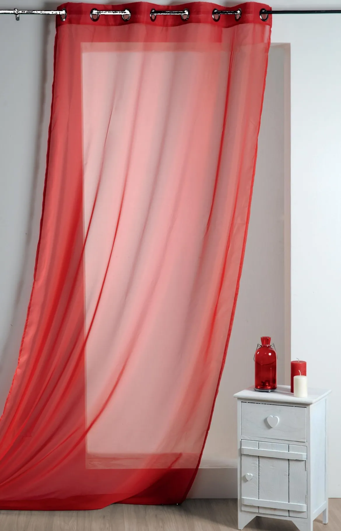 LISA VOILE 135X260 ROUGE