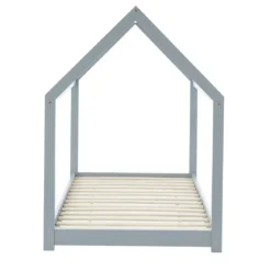 LIT ENFANT CABANE TINY PIN GRIS SOMMIER 90X190CM