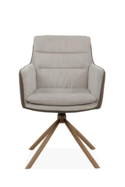 LOGAN FAUTEUIL BEIGE MARRON BOIS