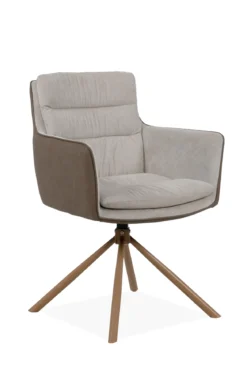 LOGAN FAUTEUIL BEIGE MARRON BOIS