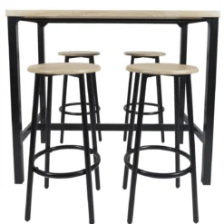 LOKA TABLE MANGE DEBOUT ET 4 TABOURETS