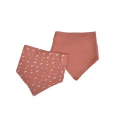 LOT 2 BAVOIRS BANDANA GAZE DE COTON 16X41CM TERRACOTTA