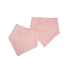 LOT 2 BAVOIRS BANDANA GAZE DE COTON 16X41CM ROSE
