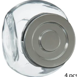 LOT 4 BOCAUX A EPICES 0.2L VERRE COUVERCLE INOX