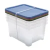 LOT 4 BOITES DE RANGEMENT VIEW 24L AVEC COUVERCLE COLORE