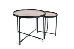 LOT 2 TABLES APPOINT GIGOGNE H.60CM ET H.41CM