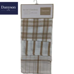 LOT 3 TORCHONS 40X60CM COTON