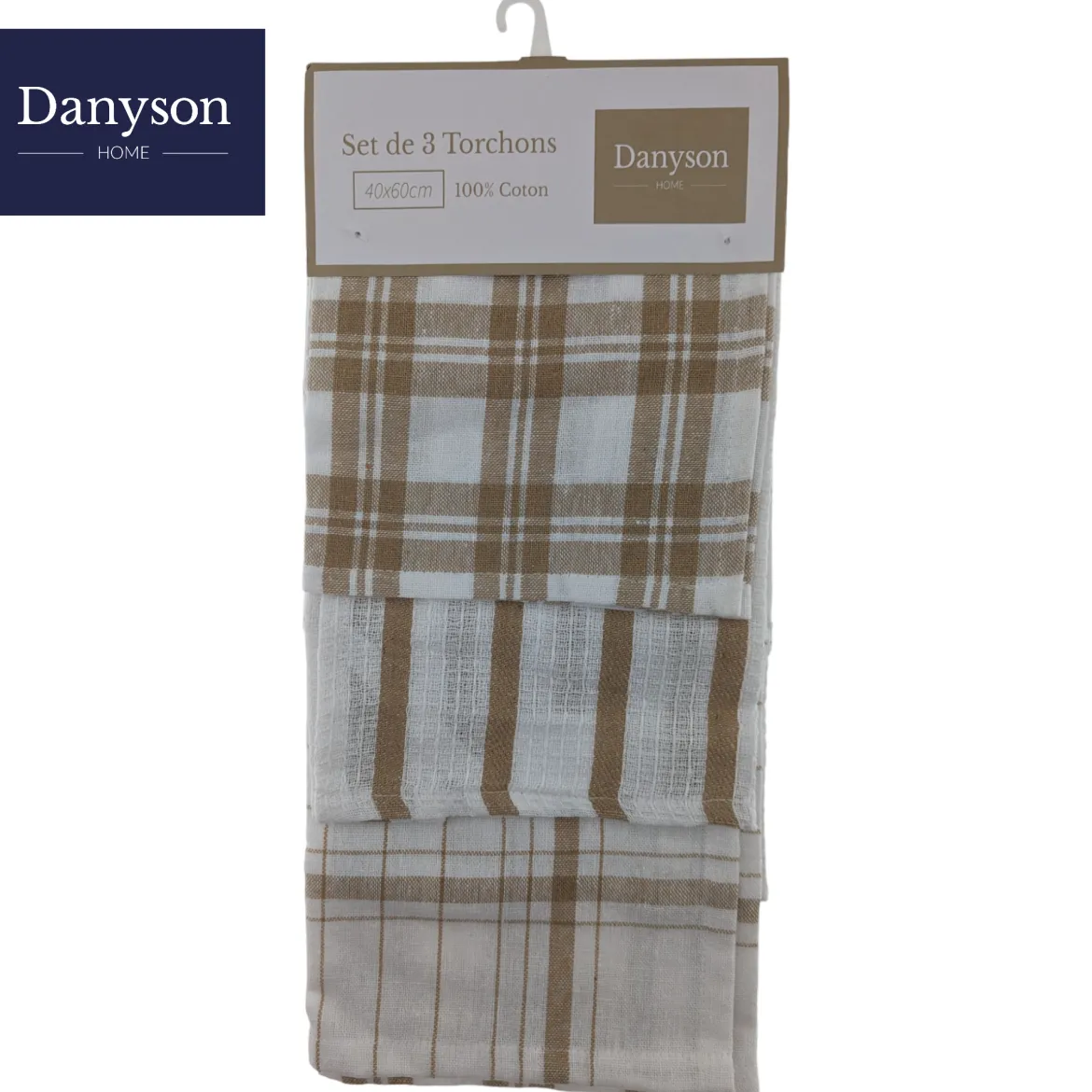 LOT 3 TORCHONS 40X60CM COTON