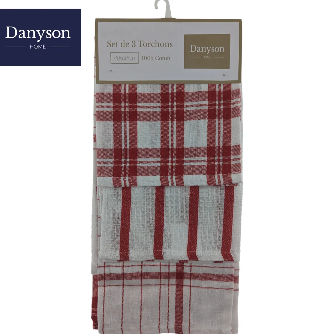 LOT 3 TORCHONS 40X60CM COTON