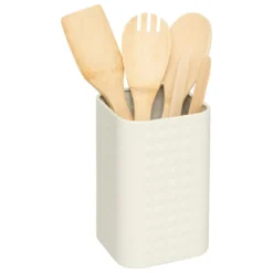 LOT 4 USTENSILES BAMBOU AVEC POT