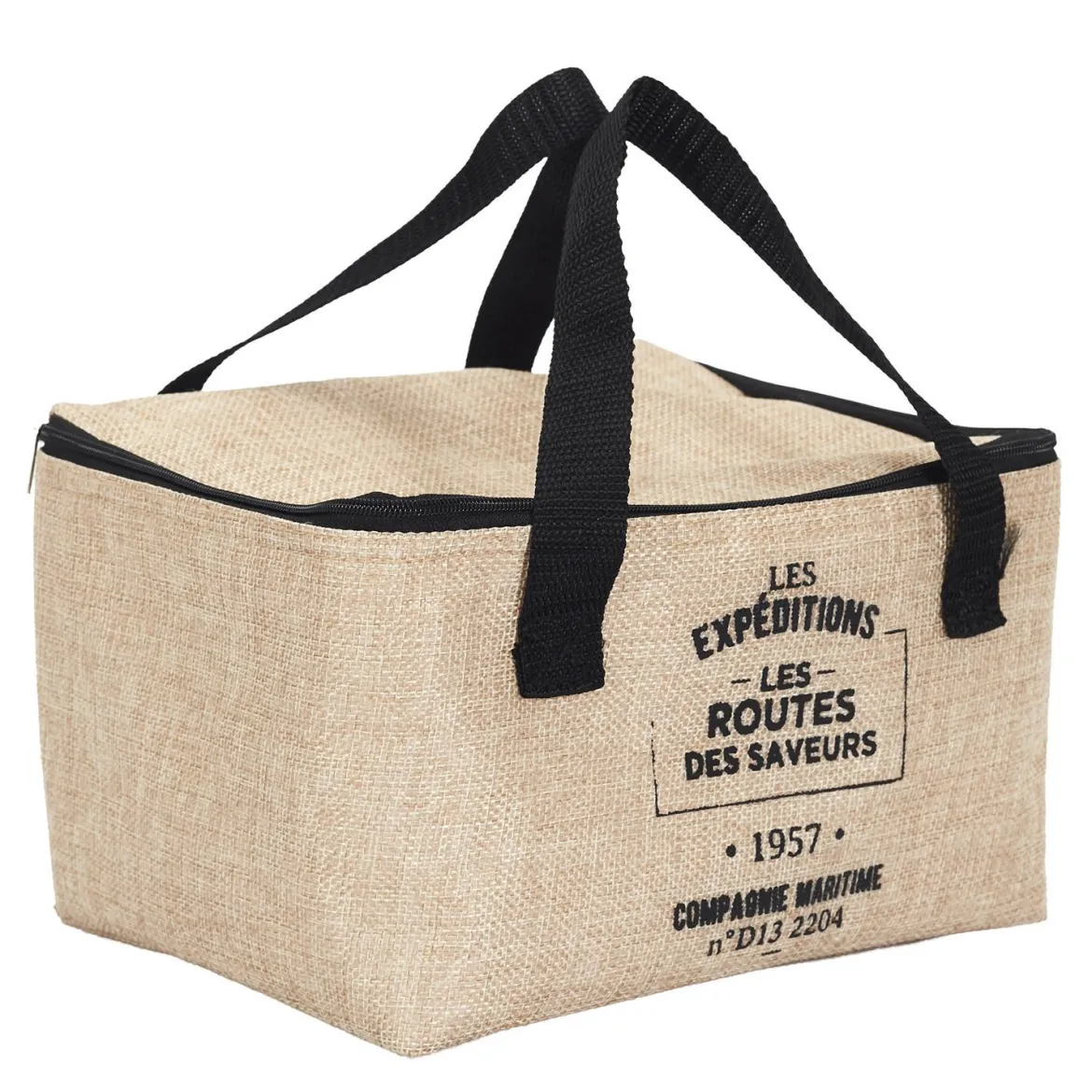 LUNCH BAG FRAICHEUR EFFET JUTE 24.5X18X16.5CM 8L