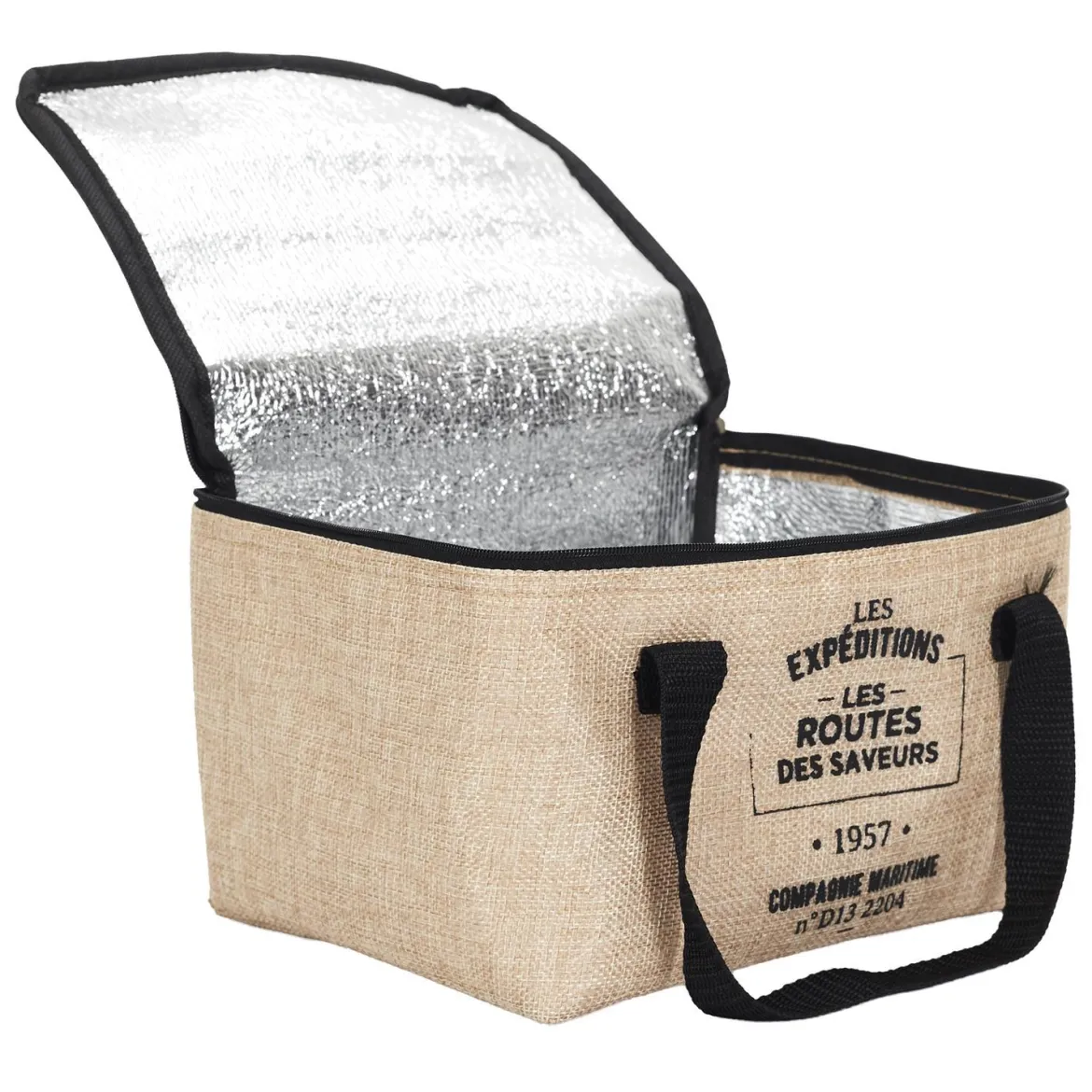 LUNCH BAG FRAICHEUR EFFET JUTE 24.5X18X16.5CM 8L