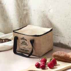 LUNCH BAG FRAICHEUR EFFET JUTE 24.5X18X16.5CM 8L