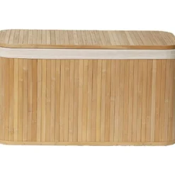 MALLE RECTANGULAIRE PM BAMBOU TISSU LIN