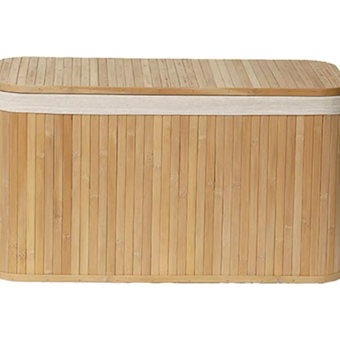 MALLE RECTANGULAIRE PM BAMBOU TISSU LIN