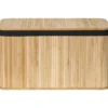 MALLE RECTANGULAIRE 75.5X38.5X42.5CM BAMBOU TISSU LIN NOIR