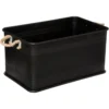 MALLE METAL BOIS NOIR CUBA D.60.1X37.8X33.1CM