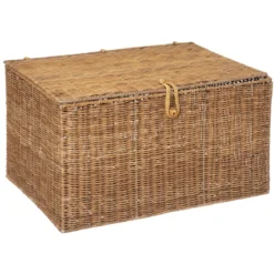 MALLE ROTIN CARMEN NATUREL D.50.5X36X29.5CM