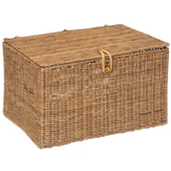 MALLE ROTIN CARMEN NATUREL D.50.5X36X29.5CM