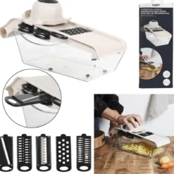 MANDOLINE AVEC RESERVOIR 5 ACCESSOIRES