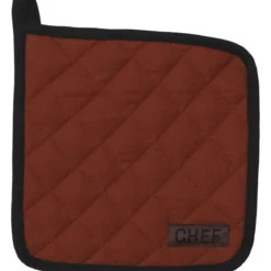 MANIQUE CHEF BLACK LINE 20X20CM COTON TERRACOTTA
