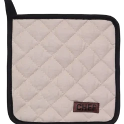 MANIQUE CHEF BLACK LINE 20X20CM COTON BEIGE
