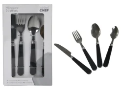 MENAGERE 24 PIECES BISTROT NOIR