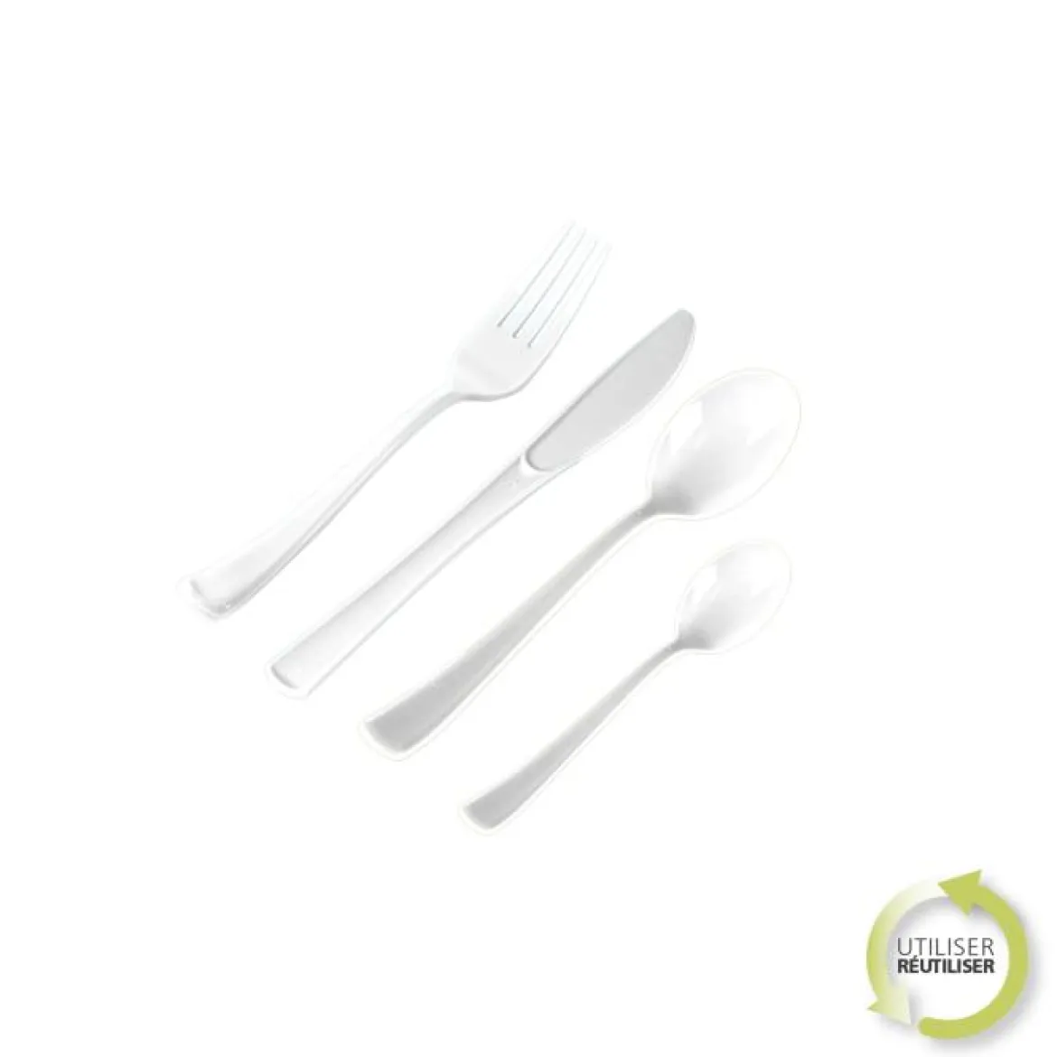 MENAGERE 24 PIECES REUTILISABLES BLANC
