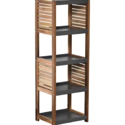 MEUBLE 5 ETAGERES ACACIA ET MDF