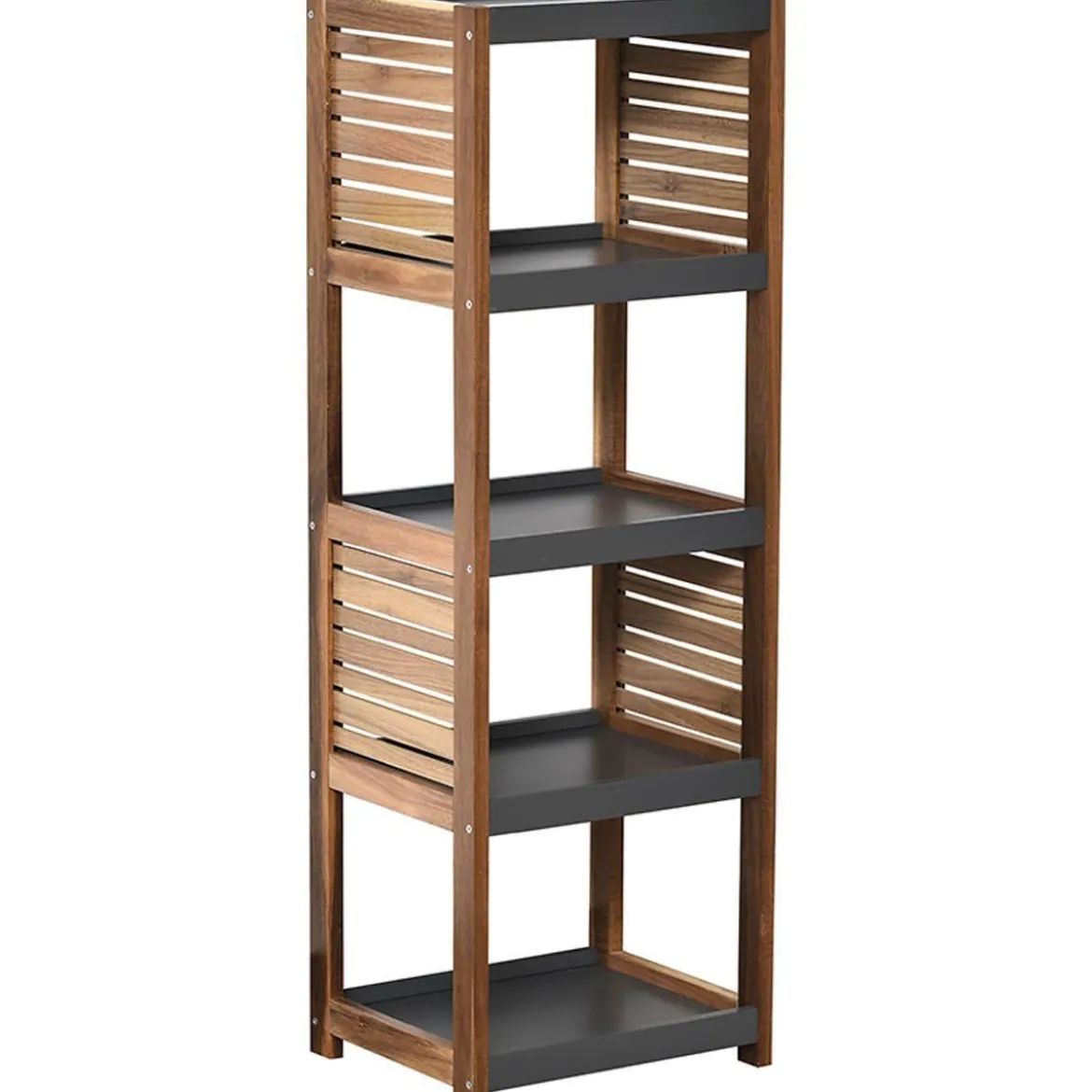 MEUBLE 5 ETAGERES ACACIA ET MDF