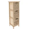 MEUBLE 3 TIROIRS IMPRIMES POIGNEE METAL NATUREL NOIR