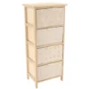 MEUBLE 4 TIROIRS IMPRIMES POIGNEE METAL NATUREL BLANC