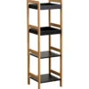MEUBLE BAMBOU 4 ETAGERES BAMBOU NOIR