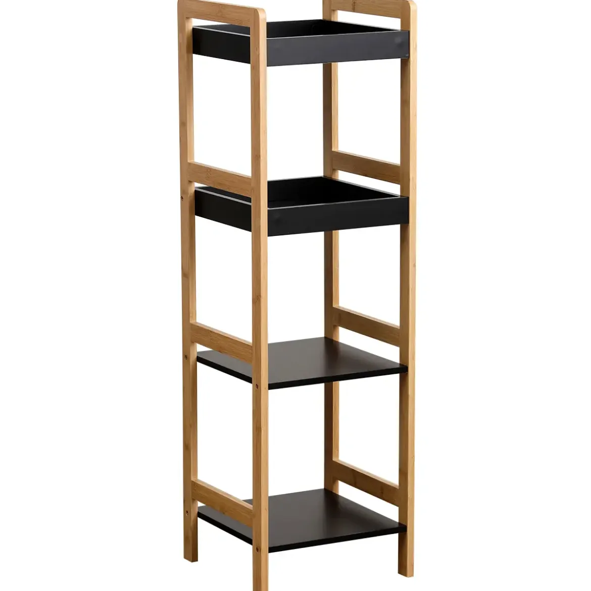 MEUBLE BAMBOU 4 ETAGERES BAMBOU NOIR