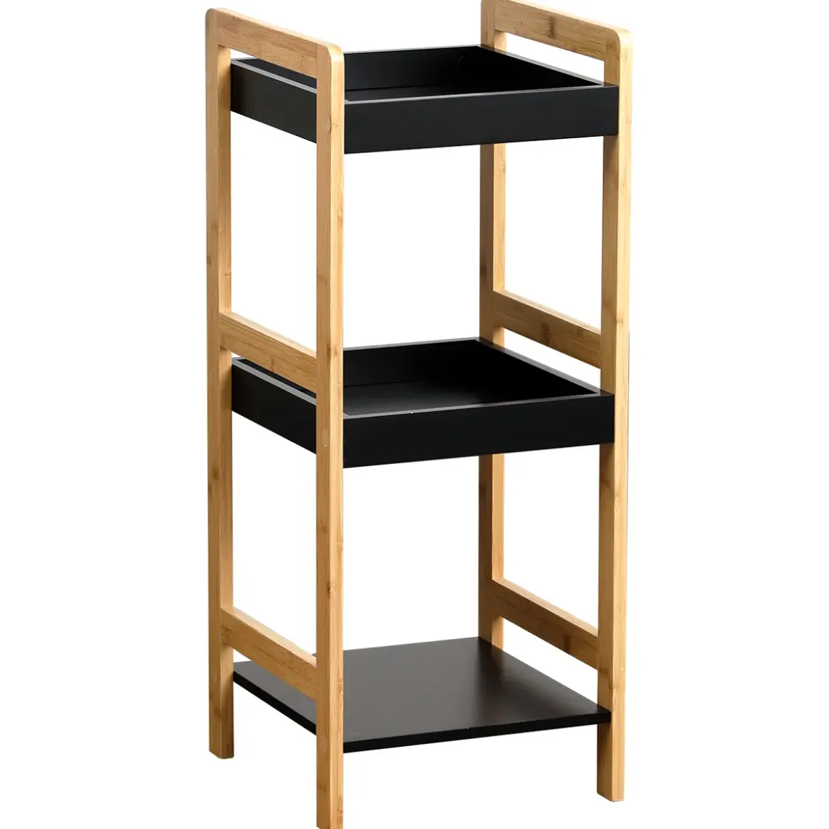 MEUBLE BAMBOU 3 ETAGERES BAMBOU NOIR