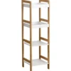 MEUBLE BAMBOU 4 ETAGERES BAMBOU BLANC
