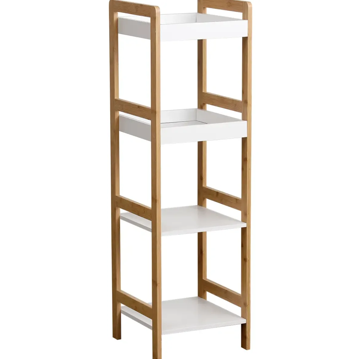 MEUBLE BAMBOU 4 ETAGERES BAMBOU BLANC