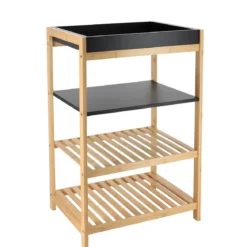 MEUBLE BAMBOU 4 ETAGERES NOIR BAMBOU