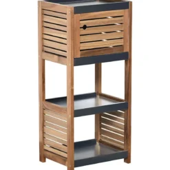 MEUBLE BAS DE RANGEMENT ACACIA ET MDF 1 PORTE