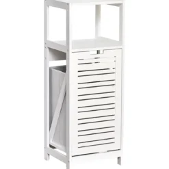 MEUBLE BAS MDF UNE ETAGERE ET PANIERE A LINGE MIAMI