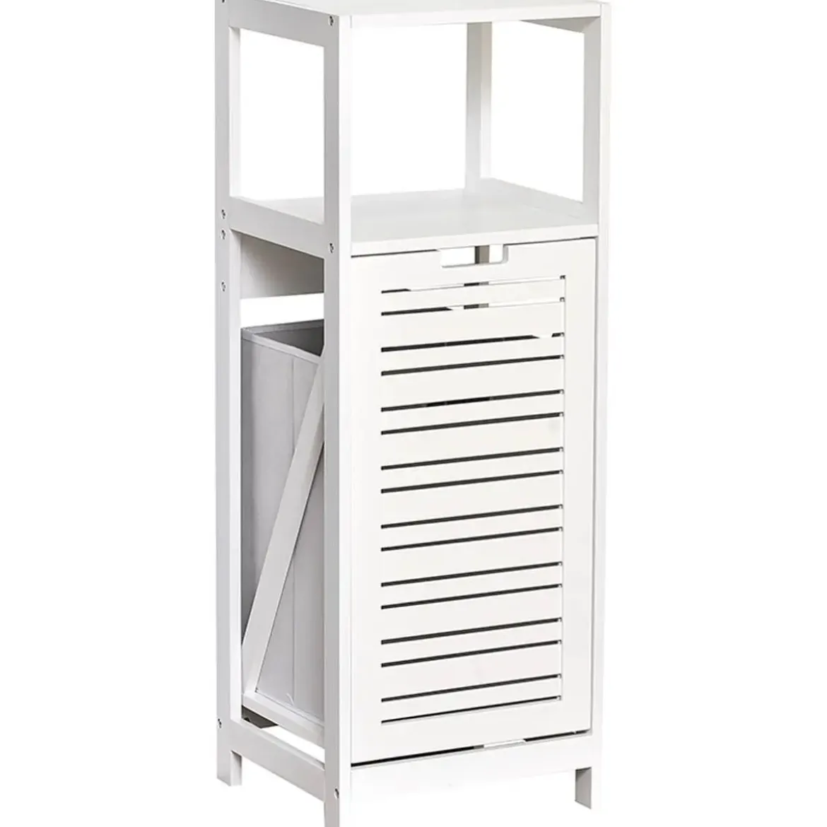 MEUBLE BAS MDF UNE ETAGERE ET PANIERE A LINGE MIAMI