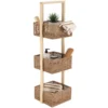MEUBLE BOIS 3 PANIERES PAPIER NATUREL MOCHA