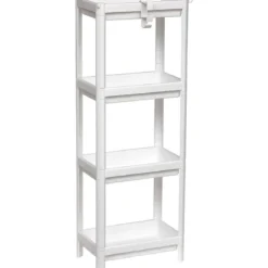 MEUBLE DE RANGEMENT 4 NIVEAUX BLANC
